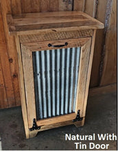 Load image into Gallery viewer, Wood Trash Bin - Free Shipping - Tiltout Trash Can Cabinet Amish Handmade, Wood Storage Recycling Bin
