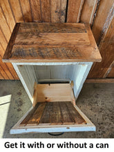 Load image into Gallery viewer, Wood Trash Bin, Reclaimed, Tiltout Trash Can Cabinet Amish Handmade, Recycling
