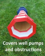Patriotic Solar Lighthouse - Amish Handmade - Landmark Replica - Garden Decor