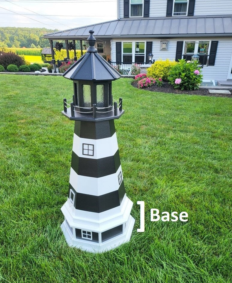 Bodie Island Solar Lighthouse - Garden Decor - Handcrafted - Amish Made - Landmark Replica - Garden Decoration