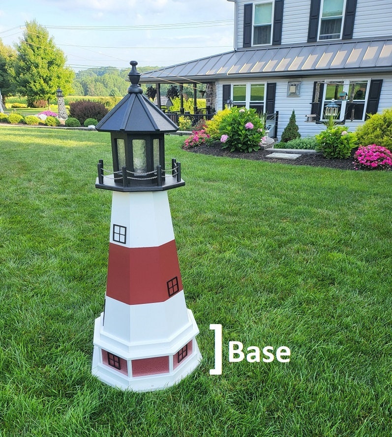 Montauk Lighthouse - Solar - Amish Made - Landmark Replica - Backyard Decor - Garden Decoration