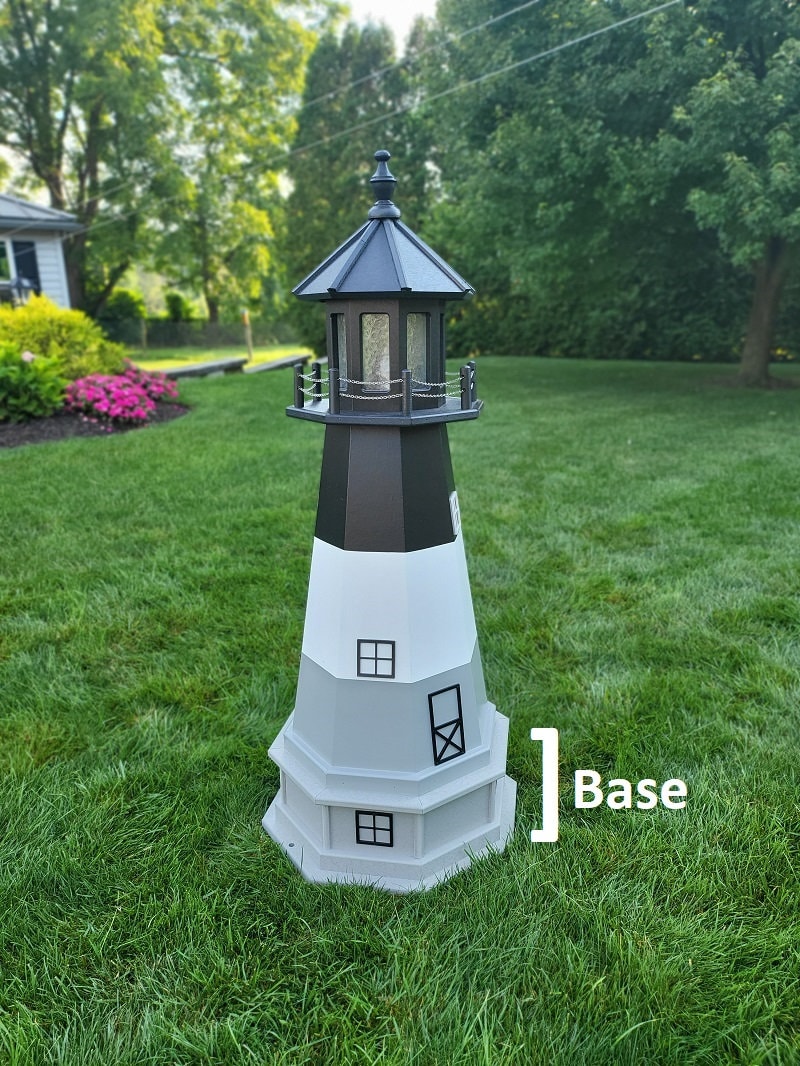 Oak Island Lighthouse - Solar - Amish Made - Landmark Replica - Backyard Decor - Garden Decoration