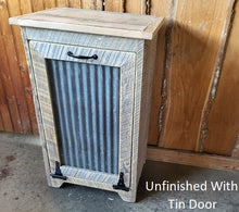 Load image into Gallery viewer, Wood Trash Bin, Tiltout Trash Can Cabinet Amish Handmade, Wood Storage Recycling Bin
