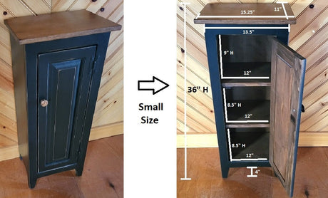 Pantry Cabinet - Amish Furniture - Primitive Jelly Cabinet - Rustic Chimney Cabinet - Home Décor- Amish Handmade- Primitive- Rustic Cupboard