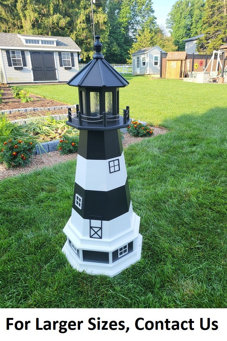 Oak Island Lighthouse - Solar - Amish Made - Landmark Replica - Backyard Decor - Garden Decoration