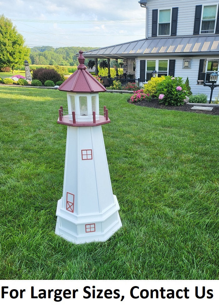 Marblehead Lighthouse - Solar - Amish Made - Landmark Replica - Backyard Decor - Garden Decoration