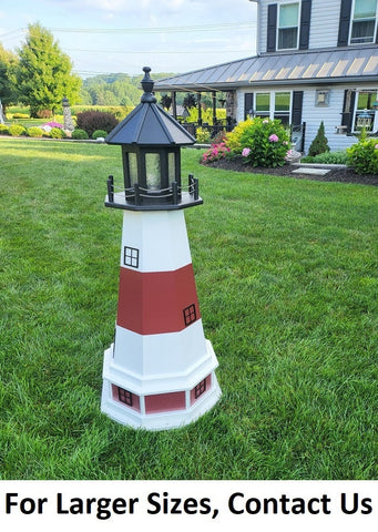 Vermilion Lighthouse - Solar - Amish Made - Landmark Replica - Backyard Decor