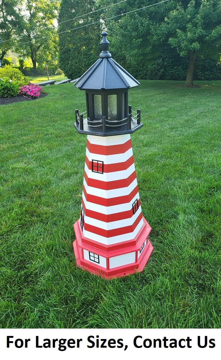 West Quoddy Solar Lighthouse - Handcrafted - Landmark Design - Garden Decoration - Garden Decoration