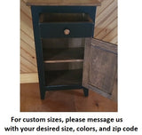Cabinet with Drawer - Amish Furniture - Nightstand - Furniture - Home Décor - End Table - Rustic - Primitive - Case Goods - Amish Handmade
