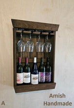 Load image into Gallery viewer, Wine rack. Wall wine rack, bottle holder, vintage wine rack, vintage wine furniture, bar shelves, home bar shelves, wine storage, wine shelf, handmade, wine rack countertop, rustic wood bar, wine lovers. Wall mounted , wood wine rack
