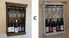 Load image into Gallery viewer, Rustic Wine Rack - Wall Mounted - Amish Handmade Wine Holder - Wine Display With Glass Holder - Gifts - Bar Shelf - Wooden Bottle Holder
