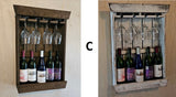 Rustic Wine Shelf - Wall Mounted - Amish Handmade Wine Holder - Wine Display With Glass Holder - Gifts - Bar Rack- Wooden Bottle Holder