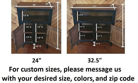 TV Stand - 3 Door Cabinet - Primitive - Storage - TV Cabinet - Amish Handmade - Multipurpose Cabinet - Rustic - Case Goods - Fully Assembled