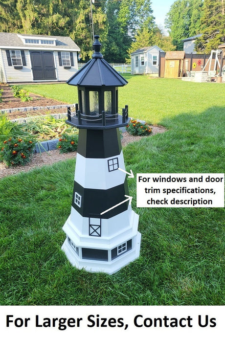 Fire Island Lighthouse - Solar - Amish Made - Landmark Replica - Backyard Decor - Garden Decoration