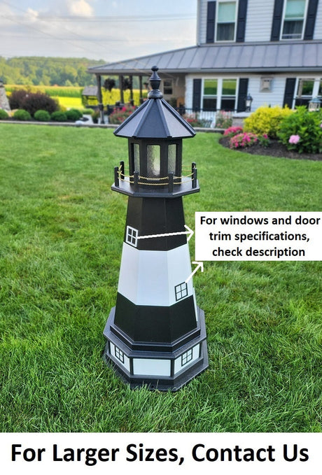 Tybee Island Solar Lighthouse - Amish Handmade - Landmark Replica - Lawn Lighthouse - Garden Decoration