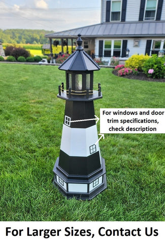 Tybee Island Solar Lighthouse - Amish Handmade - Landmark Replica - Lawn Lighthouse