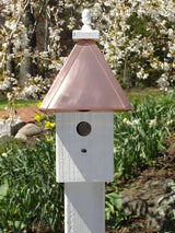 Weather resistant, Copper birdhouse, garden art, bird lover, lightweight, birdhouse, bird lovers, weather- resistant