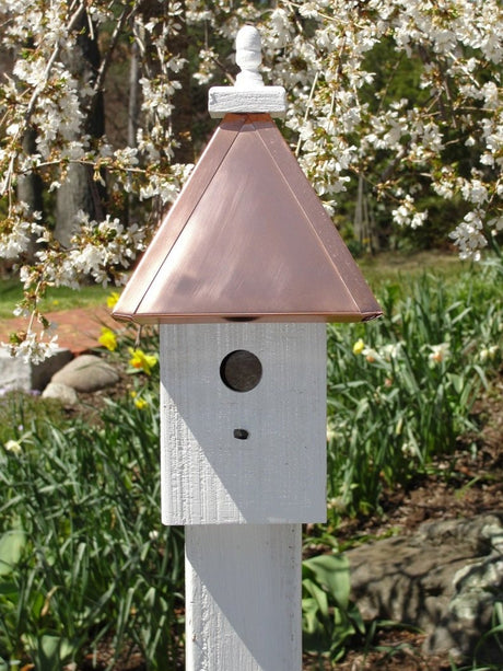 Weather resistant, Copper birdhouse, garden art, bird lover, lightweight, birdhouse, bird lovers, weather- resistant