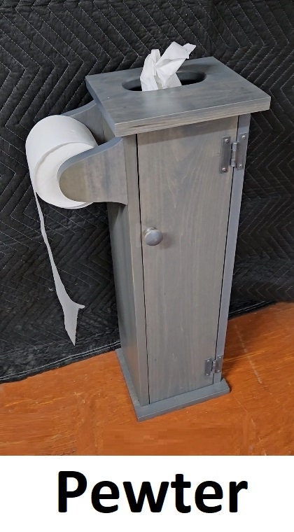 Toilet Roll Dispenser - Amish Handmade - Toilet Storage - Wooden Cabinet - Roll Holder - Bathroom - Free Standing - Tissue Paper Holder