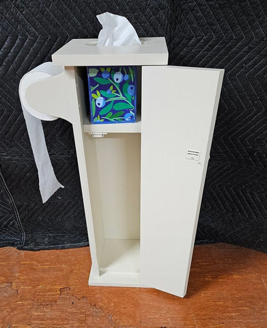 Toilet Roll Dispenser - Amish Handmade - Toilet Storage - Wooden Cabinet - Roll Holder - Bathroom -  Free Standing - Tissue Paper Holder