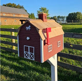 X- Large Amish Mailbox - Barn Design - Handmade - Cedar Roof - Primitive - Rustic - House Mailbox - Country Mailbox - Unique - Farm