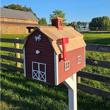 Load image into Gallery viewer, X- Large Amish Mailbox - Barn Design - Handmade - Cedar Roof - Primitive - Rustic - House Mailbox - Country Mailbox - Unique - Farm
