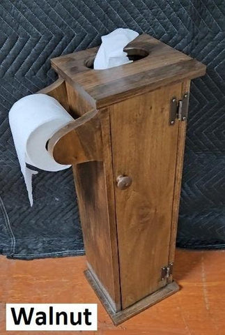 Toilet Paper Stand - Amish Handmade - Toilet Storage - Wooden Cabinet - Roll Holder - Bathroom -  Free Standing - Tissue Paper Holder- Decor