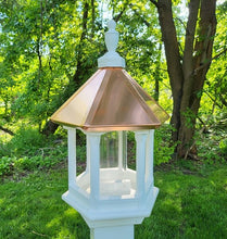 Load image into Gallery viewer, Amish Handmade Copper Roof Bird Feeder - Free Shipping - Weather-Resistant - Unique - Bird Lover
