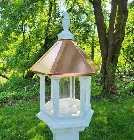 Amish Handmade Copper Roof Bird Feeder - Free Shipping - Weather-Resistant - Unique - Bird Lover