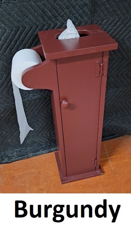 Toilet Roll Dispenser - Amish Handmade - Toilet Storage - Wooden Cabinet - Roll Holder - Bathroom - Free Standing - Tissue Paper Holder