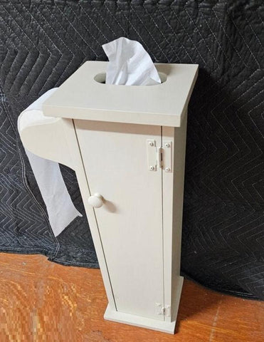 Toilet Roll Dispenser - Amish Handmade - Toilet Storage - Wooden Cabinet - Roll Holder - Bathroom -  Free Standing - Tissue Paper Holder