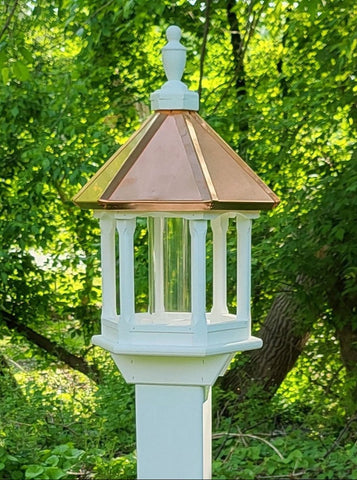 Amish Handmade Copper Roof Bird Feeder - Vinyl - Bird Lovers - Weather-Resistant - Poly