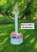 Load image into Gallery viewer, Planter Kit For Bird Feeder and Birdhouse - White - Set of Planter &amp; Post - Amish Handmade - Bird Lovers - Flowers - Outdoor Décor
