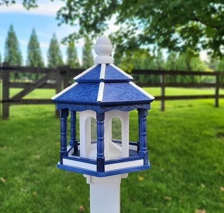 Weather Resistant Gazebo Bird Feeder - Amish Handmade - Poly Lumber - Large Feeding Opening - Medium/Large - Bird Feeder For Outdoors