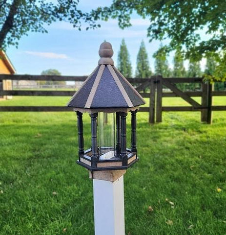 Bird Feeder Gazebo in Multi Colors Poly 6 Sided Amish Handmade Medium Size, Made in USA.