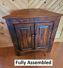 Load image into Gallery viewer, 2 door cabinet, corner cabinet, kitchen cabinet , bookshelf , storage, Amish handmade, shelves, tv stand, tv cabinet,
