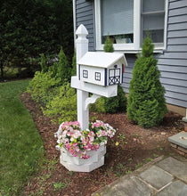 Load image into Gallery viewer, Mailbox + Post + Planter Kit, Amish Handmade, Poly Planter for Mailbox Post, Weather Resistant Poly Lumber, Fits All Mailbox Posts!
