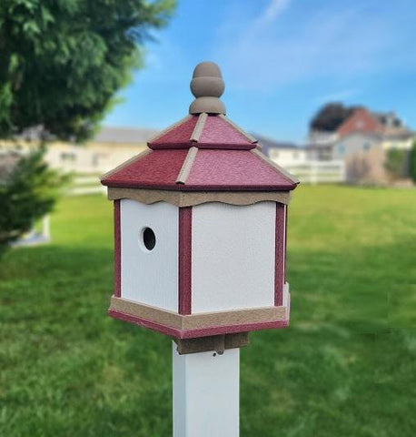 Gazebo Poly Birdhouse Amish Handmade 3 Nesting Compartments Weather Resistant