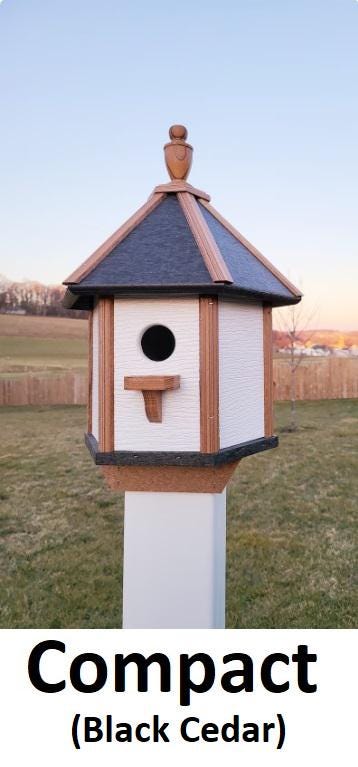 Poly Bird House - Amish Handmade - 1 Nesting Compartment - Weather Resistant - Bird Lovers - Outdoors - Garden - Backyard - Bird Sanctuary