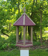 Load image into Gallery viewer, Bird Feeder + Post &amp; Planter Kit - White - Planter/Post Set- Amish Handmade - Bird Lovers - Flowers - Outdoor Décor
