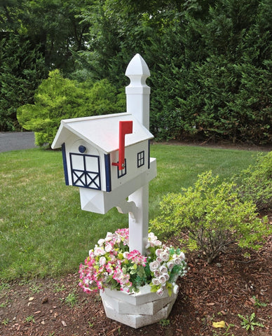 Mailbox + Post + Planter Kit, Amish Handmade, Poly Planter for Mailbox Post, Weather Resistant Poly Lumber, Fits All Mailbox Posts!