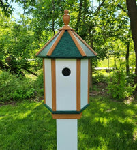 Load image into Gallery viewer, Amish Handmade, Birdhouse, bird lovers, bird shelter, rustic, poly lumber, post mount, 1 nesting compartment, Primitive birdhouse, feather friends
