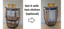 Load image into Gallery viewer, Barrel Wine Cabinet - End Table - Amish Handmade - Liquor Cabinet - Glass Holder - Pantry Whiskey Barrel - Display - Vintage - Glass Rack
