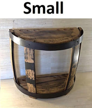 Load image into Gallery viewer, Barrel Wine Cabinet - End Table - Amish Handmade - Liquor Cabinet - Glass Holder - Pantry Whiskey Barrel - Display - Vintage - Glass Rack
