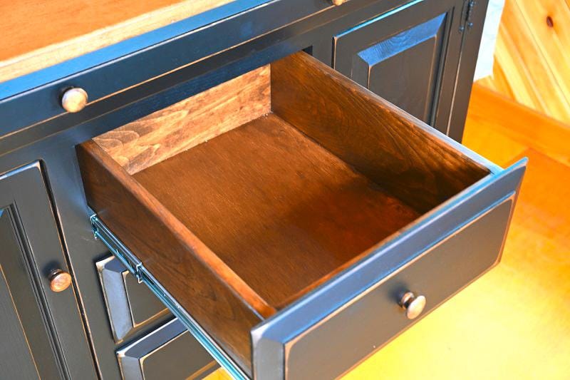 Kitchen Island - Amish Handmade - Multipurpose Cabinet - Primitive - Storage - Kitchen Cabinet - Rustic- Case Goods - Home - Fully Assembled