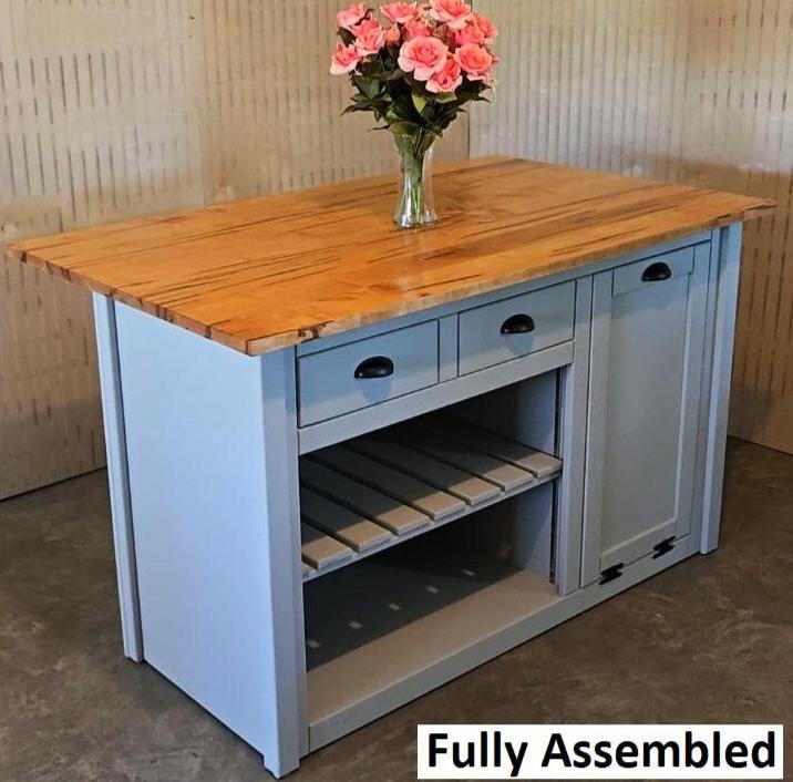 Kitchen island, Amish handmade, kitchen furniture, kitchen storage, cabinet, home furniture, three drawer cabinet,