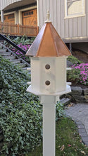 Load image into Gallery viewer, Copper roof birdhouse, weather-resistant, 8 nesting compartments. poly, bird lovers, bird sanctuary, perch
