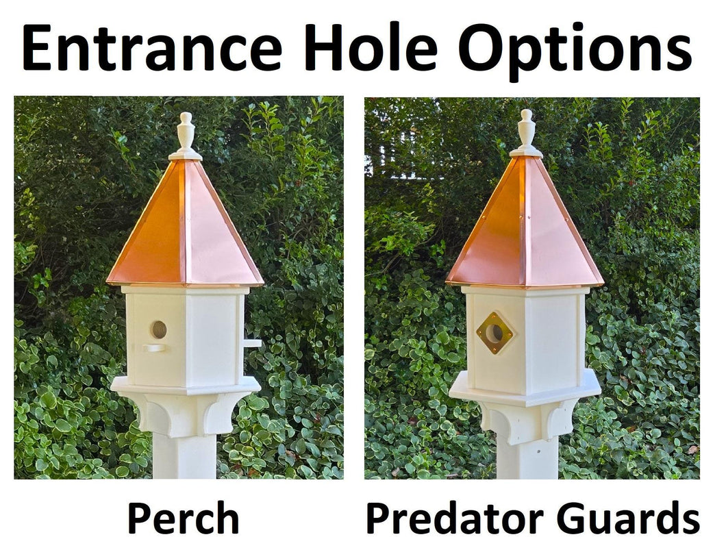 3 Hole Bird House With Copper Roof Amish Handmade, Nesting Compartments, Weather Resistant Birdhouses, Bird Lovers, Poly