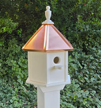 Load image into Gallery viewer, Copper roof birdhouse, weather-resistant, 8 nesting compartments. poly, bird lovers, bird sanctuary, perch
