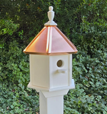 2 Hole Bird House With Copper Roof Amish Handmade, Nesting Compartments, Weather Resistant Birdhouses, Bird Lovers, Poly